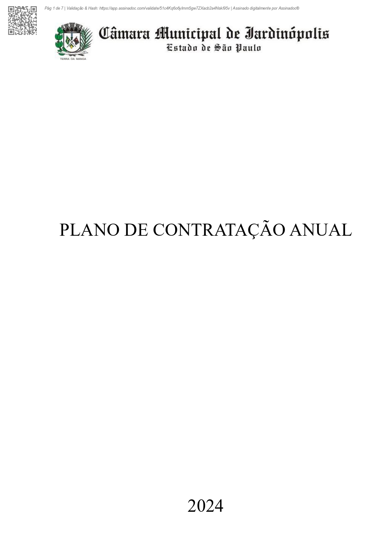 PLANO DE CONTRATAÇÃO ANUAL